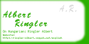 albert ringler business card